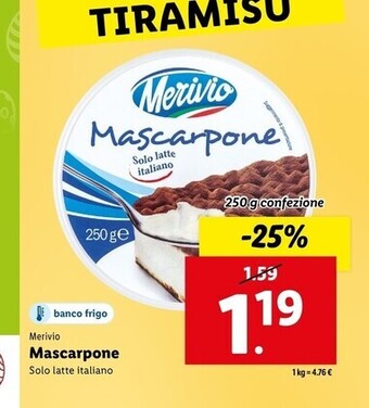 Lidl Merivio mascarpone offerta