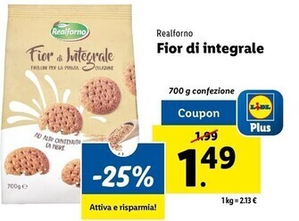 Lidl Realforno fior di integrale offerta