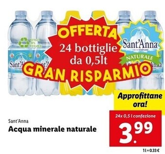 Lidl Sant'Anna Acqua Minerale Naturale offerta