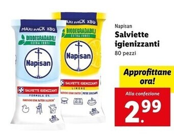 Lidl Napisan salviette igienizzanti offerta