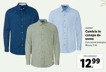 Lidl Livergy camicia in canapa da uomo offerta
