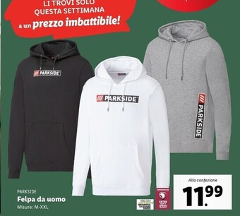 Lidl Parkside felpa da uomo offerta