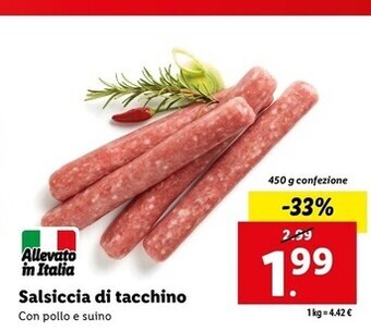 Lidl Salsiccia di tacchino offerta