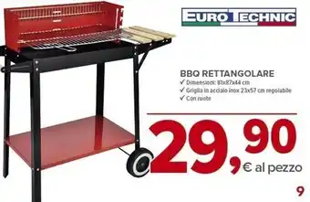 Todis Eurotechnic bbq rettangolare offerta