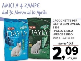 Todis Rico crocchette per gatto con omega 3 e 6 offerta