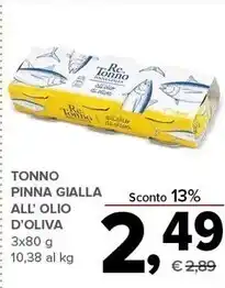 Todis Re di tonno tonno pinna gialla all'olio d'oliva offerta