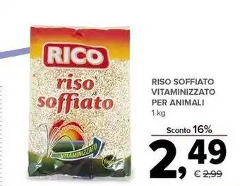 Todis Rico riso soffiato vitaminizzato per animali offerta