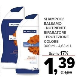 Todis Nouvance shampoo / balsamo - nutriente riparatore - protezione colore offerta