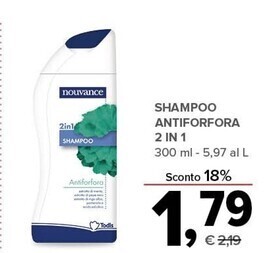 Todis Nouvance shampoo antiforfora 2 in 1 offerta