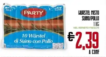 Todis Wurstel misto suino / pollo offerta