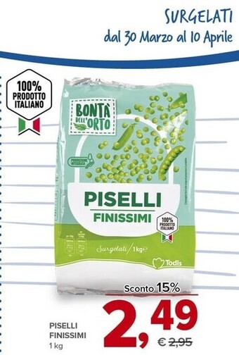 Todis Bontà dell'orto piselli finissimi offerta