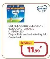 Bimbo Store Mellin latte liquido crescita 3 6x100ml offerta