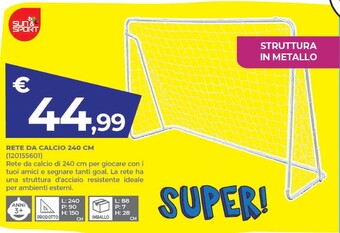 Toys Center Sun & sport - rete da calcio 240 cm offerta