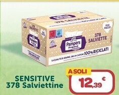 Bimbo Store Pampers sensitive 378 salviettine offerta