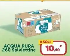 Bimbo Store Pampers acqua pura 260 salviettine offerta