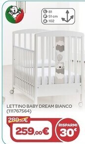 Bimbo Store Italbaby lettino baby dream bianco offerta