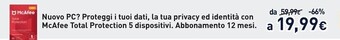 Unieuro Mcafee total protection offerta