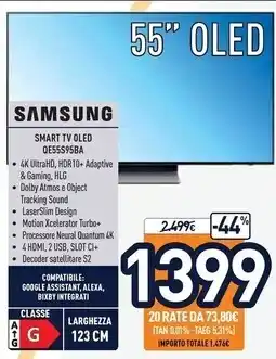Unieuro Samsung smart tv oled qe55595ba offerta