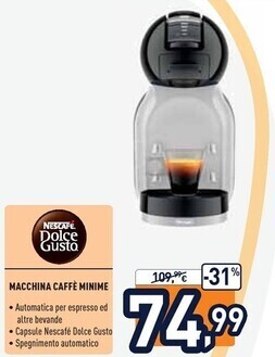 Unieuro Nescafé macchina caffè minime offerta