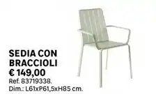 Sedia con braccioli idaho