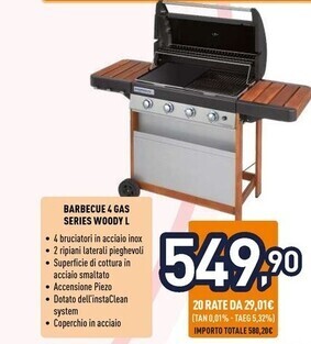Unieuro Campingaz barbecue 4 gas series woody l offerta