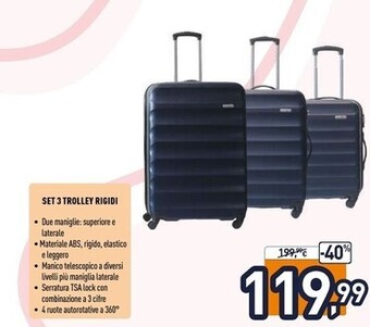 Unieuro Joia home set 3 trolley rigidi offerta