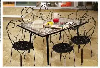 Leroy Merlin Set tavolo e 6 sedie con braccioli mosaico offerta