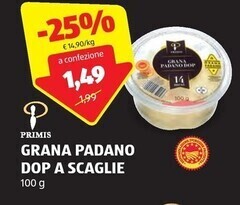 ALDI Primis grana padano dop a scaglie offerta