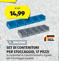 ALDI Workzone set di contenitori per stoccaggio , 17 pezzi offerta
