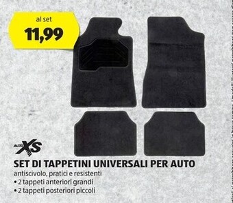 ALDI Auto xs set di tappetini universali per auto offerta