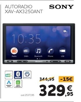 Norauto Sony autoradio xav-ax3250ant offerta