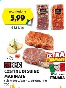 ALDI Bbq - costine di suino marinate offerta