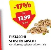 ALDI Pistacchi sfusi in guscio offerta