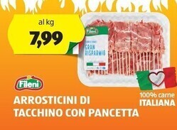 ALDI Fileni arrosticini di tacchino con pancetta offerta