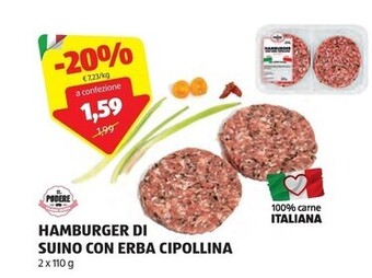 ALDI Il podere hamburger di suino con erba cipollina offerta