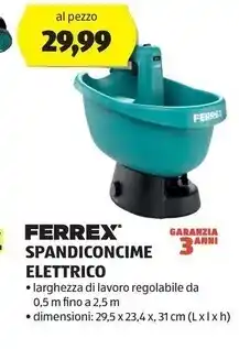 ALDI Ferrex spandiconcime elettrico offerta