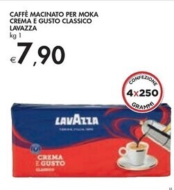 Bennet Lavazza caffè macinato per moka crema e gusto classico offerta