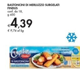 Bennet Findus bastoncini di merluzzo surgelati offerta