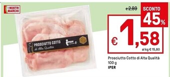 Iper La Grande Iper prosciutto cotto di alta qualita offerta