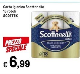 Iper La Grande Scottex carta igienica scottonelle 18 rotoli offerta