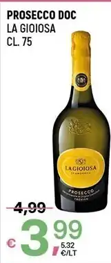 A&O La gioiosa prosecco doc offerta