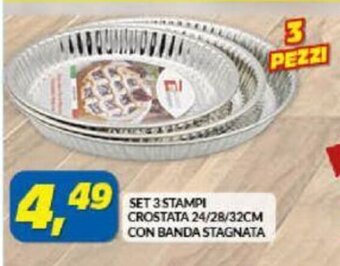 Risparmio Casa Set 3 Stampi crostata 24/28/32cm con banda stagnata offerta