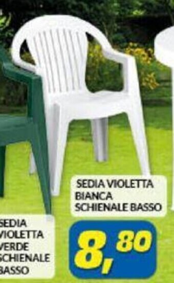 Risparmio Casa Sedia Violetta bianca schienale basso offerta