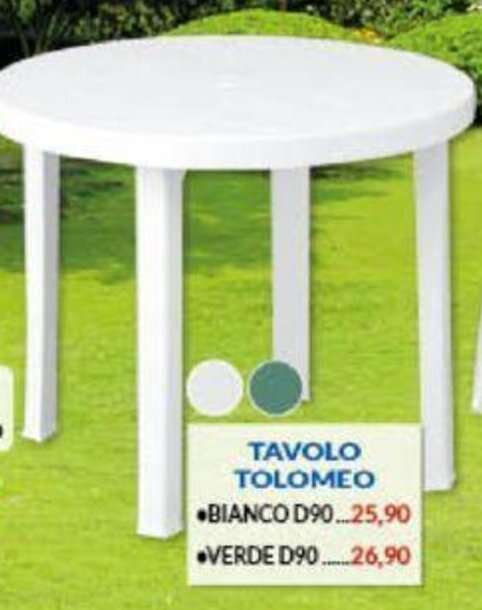 Tavolo Esterno Etienne Bianco D70 - Struttura In Acciaio Trattato, Verniciatura Epossidica Opaca