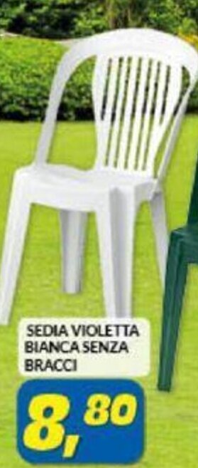 Risparmio Casa Sedia Violetta bianca senza bracci offerta