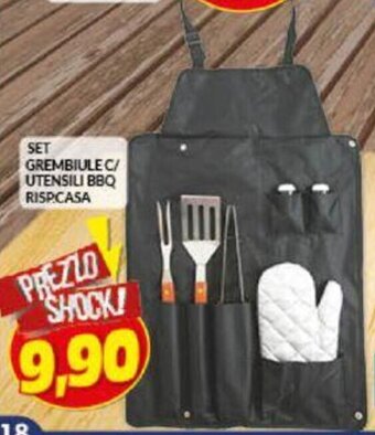 Risparmio Casa Set Grembiule c/utensili bbq risp. casa offerta