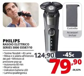 Comet Philips rasoio elettrico series 5000 s5587/10 offerta