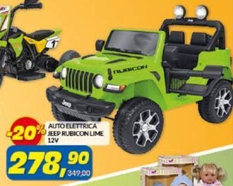 Risparmio Casa Auto Elettrica Jeep Rubicon Lime 12V offerta