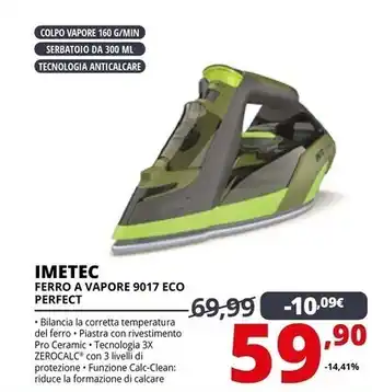 Comet Imetec ferro a vapore 9017 eco perfect offerta