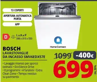 Comet Bosch lavastoviglie da incasso smv6edx57e offerta